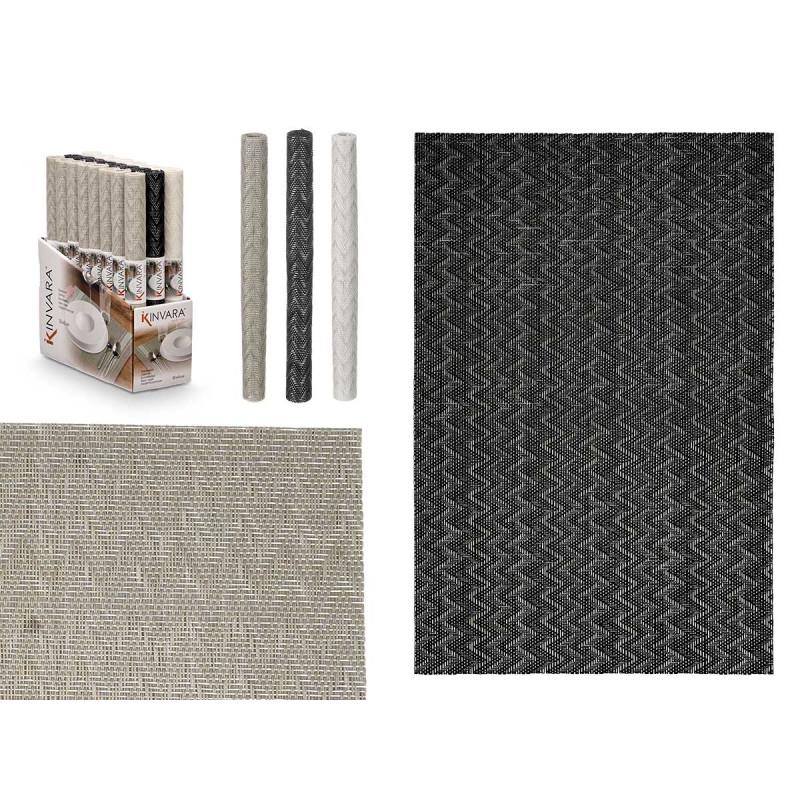 TABLEMAT 30X45CM ZIG ZAG ASSORT 3 NEUTRAL COL