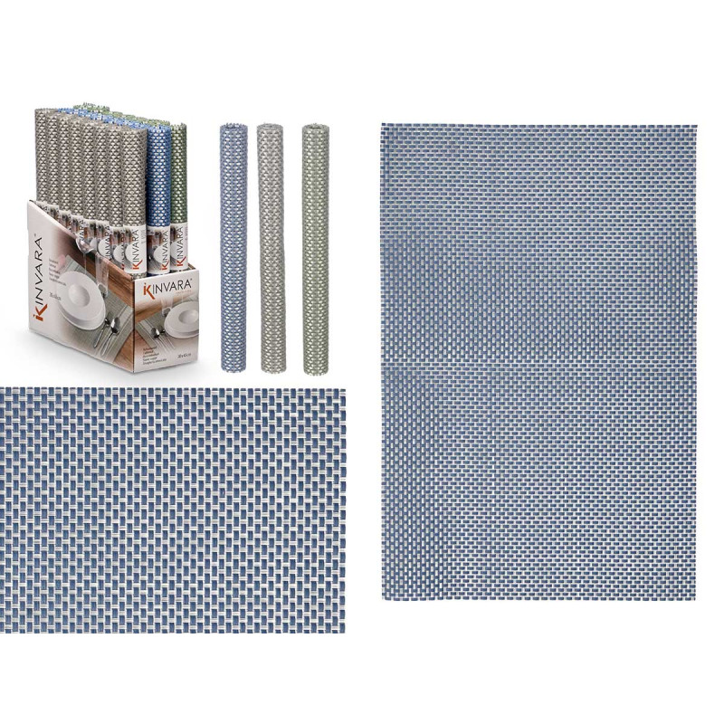 TABLEMAT 30X45CM PLAITED ASSORT 3 COLOURS