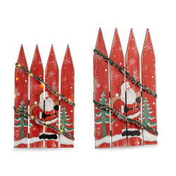POSTER RECINTO BABBO NATALE 60CM LEGNO LUCE