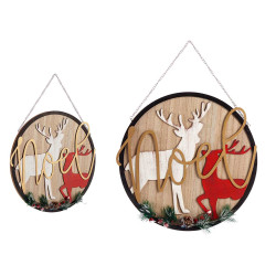 POSTER DI NATALE RENNA 29CM LEGNO
