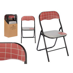 CHAISE PLIANTE PVC MAT PIEDS NOIRS BOHO CHIC