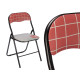 CHAISE PLIANTE PVC MAT PIEDS NOIRS BOHO CHIC