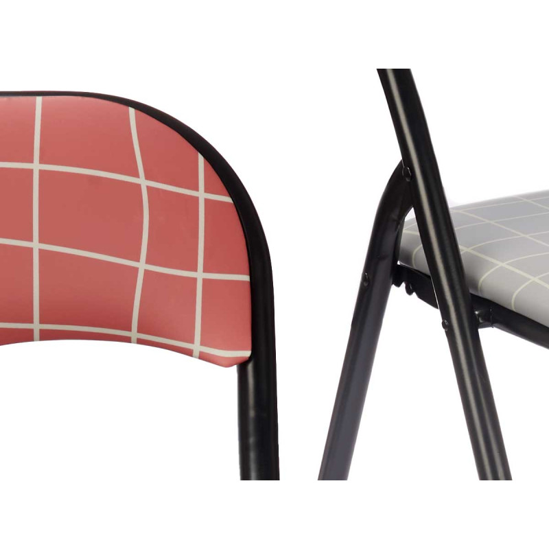 SEDIA PIEGHEVOLE PVC GAMBE NERO OPACO HAND MADE