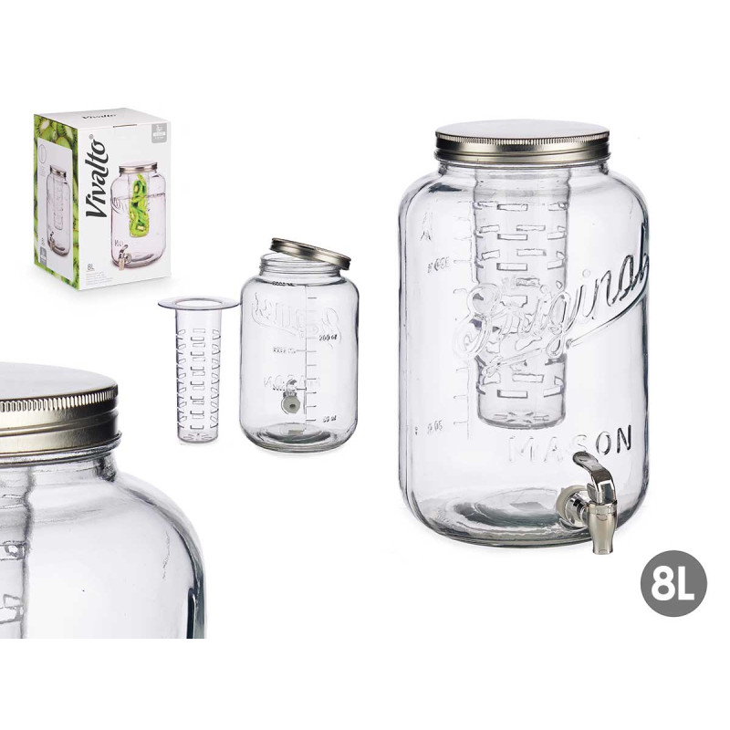 8000ML JAR WITH COOLER SILVER 