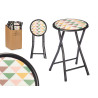SGABELLO PIEGHEVOLE PVC GAMBE NERO OPACO GEOMETRIC