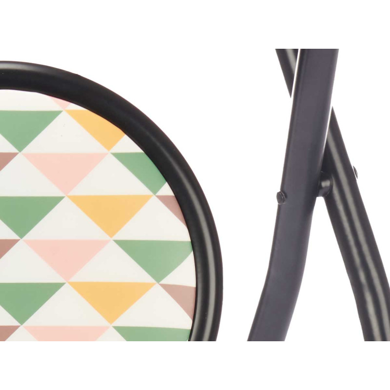SGABELLO PIEGHEVOLE PVC GAMBE NERO OPACO GEOMETRIC