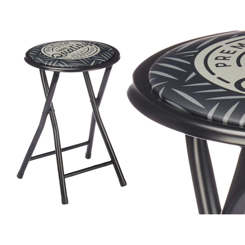 SGABELLO PIEGHEVOLE PVC GAMBE NERO OPACO QUALITY