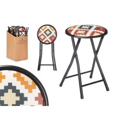 SGABELLO PIEGHEVOLE PVC GAMBE NERO OPACO BOHO CHIC