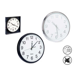 RELOJ REDONDO 38CM PLATA NEGRO SURT