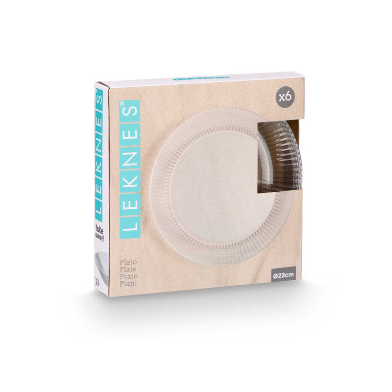 PIATTO RIGHE TRASPARENTE 23CM DIAM
