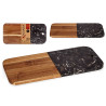 TAGLIERE IN LEGNO E MARMO NERO 38CM