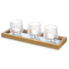 CENTREPIECE TABLE TRAY MIRROR 3 CANDLE HOLDERS