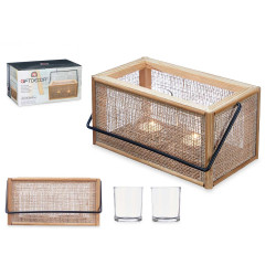 SUPORTE VELAS RATTAN