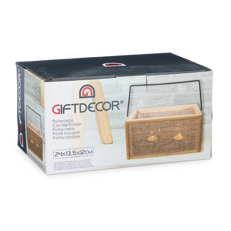 SUPORTE VELAS RATTAN