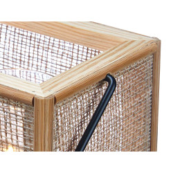PORTAVELAS DOS LAMPARAS RATTAN
