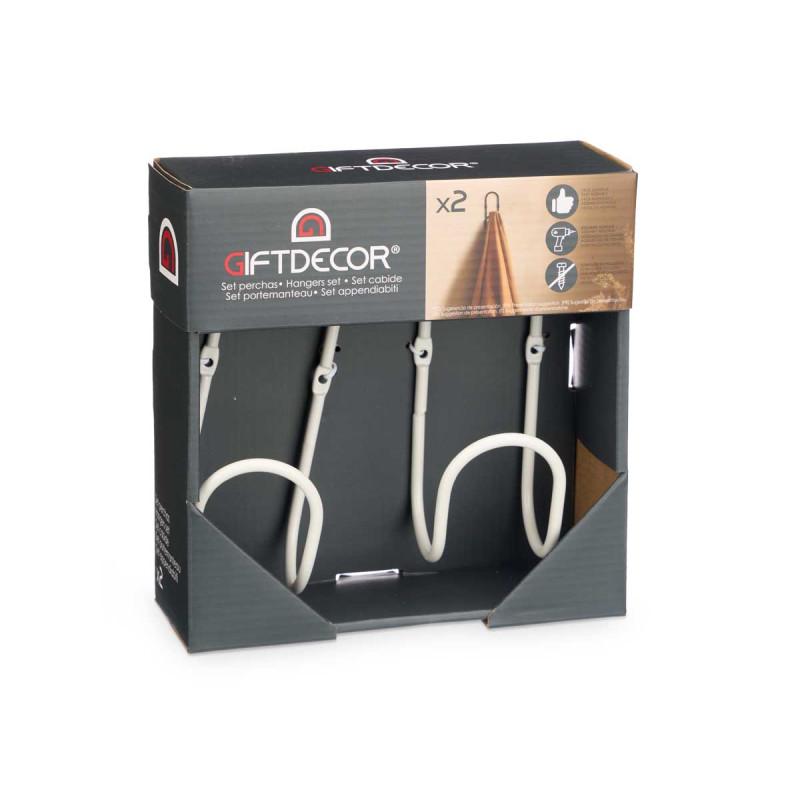 SET 2 HANGERS WHITE RING