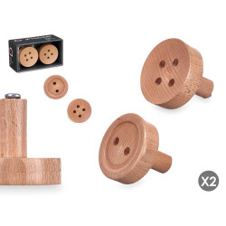 SET 2 PERCHAS MADERA COLOR NATURAL