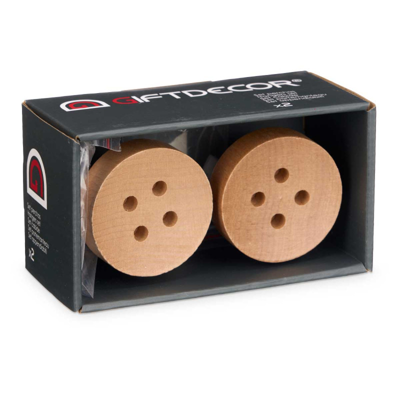SET 2 APPENDINI LEGNO COLOR NATURALE