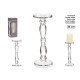 CANDELABRO CRISTAL ANILLO L 36CM