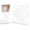WALL MIRROR WITH SHELF WHITE