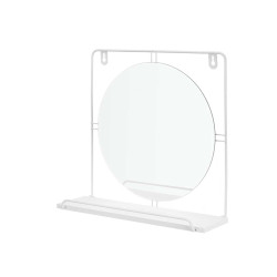 WALL MIRROR WITH SHELF WHITE