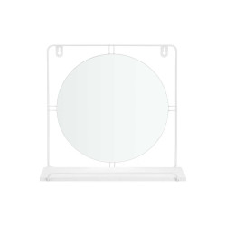 WALL MIRROR WITH SHELF WHITE