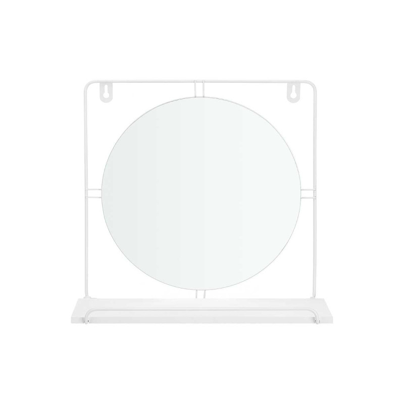 WALL MIRROR WITH SHELF WHITE