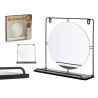 WALL MIRROR WITH SHELF BLACK