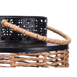 LANTERNA IN RATTAN NERO NATURALE