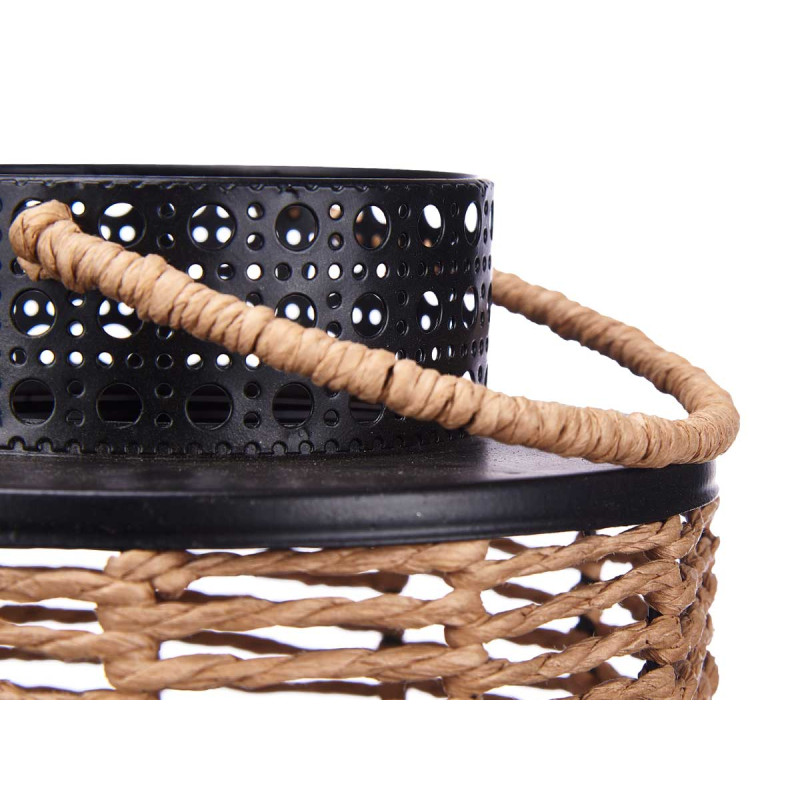 FAROL RATTAN NEGRO NATURAL