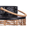 RATTAN LANTERN NATURAL BLACK