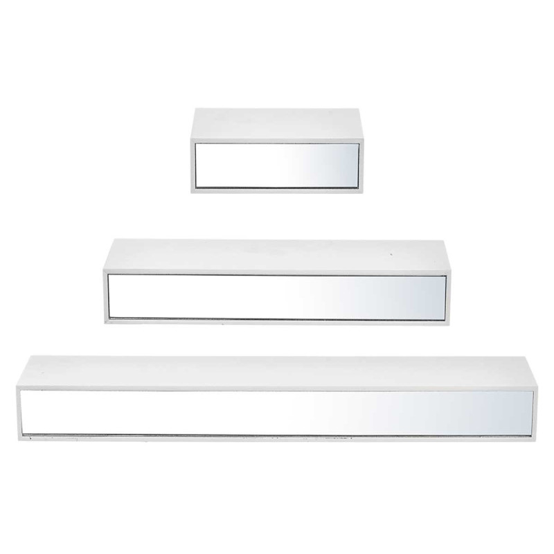 WALL MIRROR 15 30 45 WITH 3 SHELVES WHITE