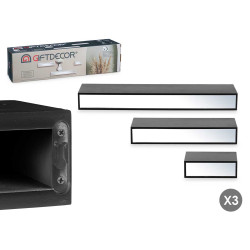 WALL MIRROR 15 30 45 WITH 3 SHELVES BLACK