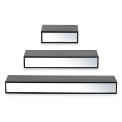 WALL MIRROR 15 30 45 WITH 3 SHELVES BLACK