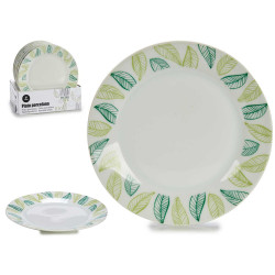 PRATO SOBREMESA PORCELANA 19CM FOLHAS