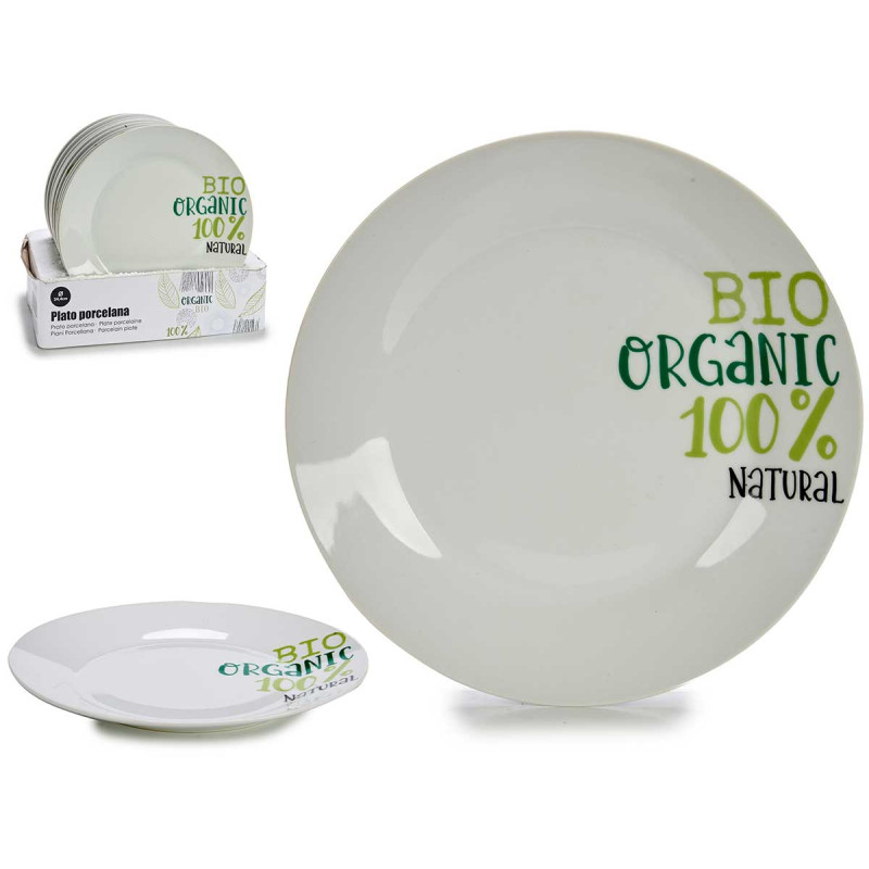 PLATO LLANO PORCELANA 24,4CM ORGANIC