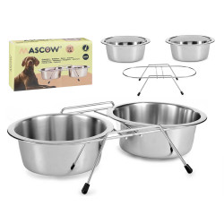 SET 2 COMEDEROS ACERO MASCOTA 2600ML