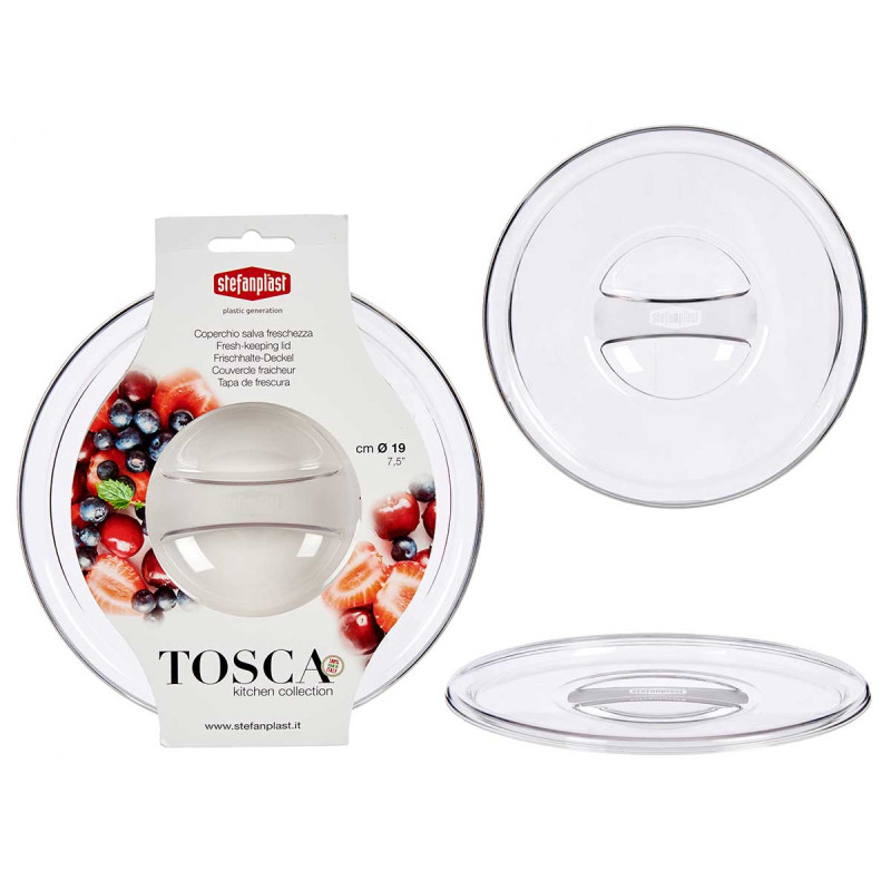 COPERCHIO PLASTICA TOSCA TRASPARENTE 19CM