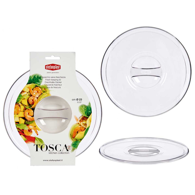 TAPA PLASTICO TOSCA TRANSPARENTE 23CM