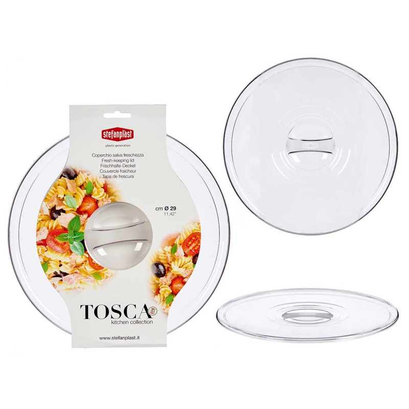 TAPA PLASTICO TOSCA TRANSPARENTE 29CM