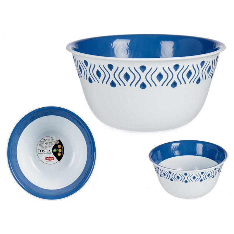 BLUE PLASTIC BOWL 19CM TOSCA 