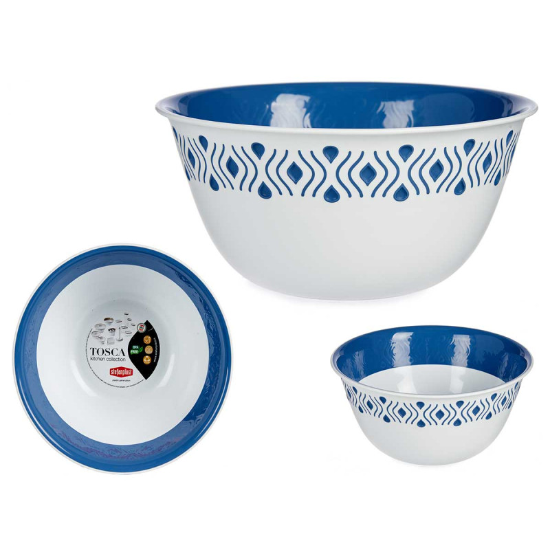 TERRINA IN PLASTICA GREZZA BLU 23CM