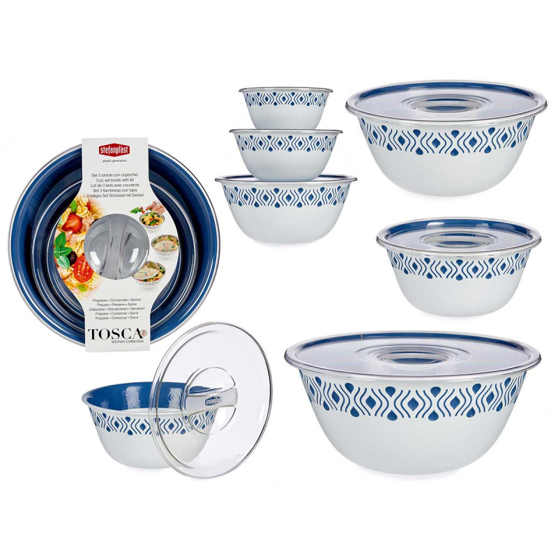 JUEGO 3 BOLES CON TAPA TOSCA AZUL