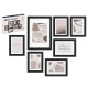 SET 7 CADRE PHOTO MURAL AVEC PASSE-PARTOUT NOIR