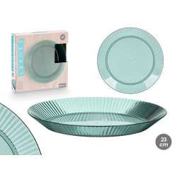 ASSIETTE RAYURES VERT 23CM DIAM