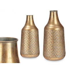 JARRON RELIEVE CONICO ORO ENVEJECIDO