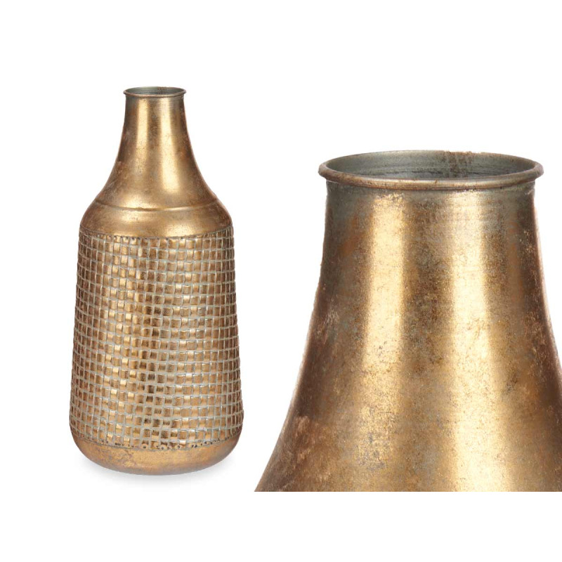 JARRON RELIEVE CONICO ORO ENVEJECIDO