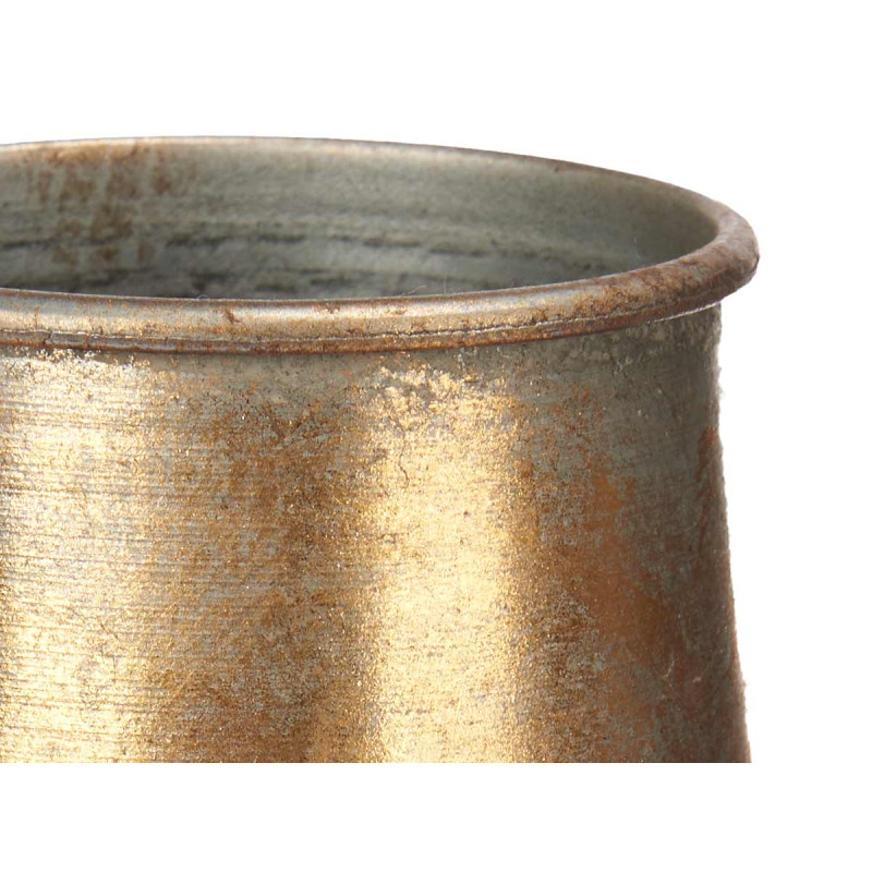 JARRON RELIEVE CONICO ORO ENVEJECIDO