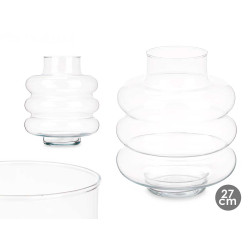 GLASS CLOUD VASE 23X26CM