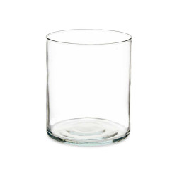 20CM DIAM 17 CM CYLINDER GLASS VASE
